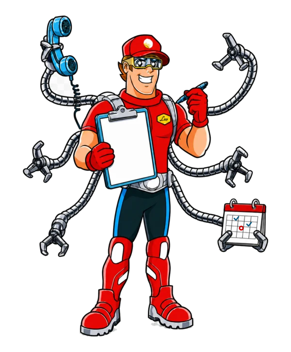 Leo, the Florida Maintenance mascot, ready to help plan a cleaning service