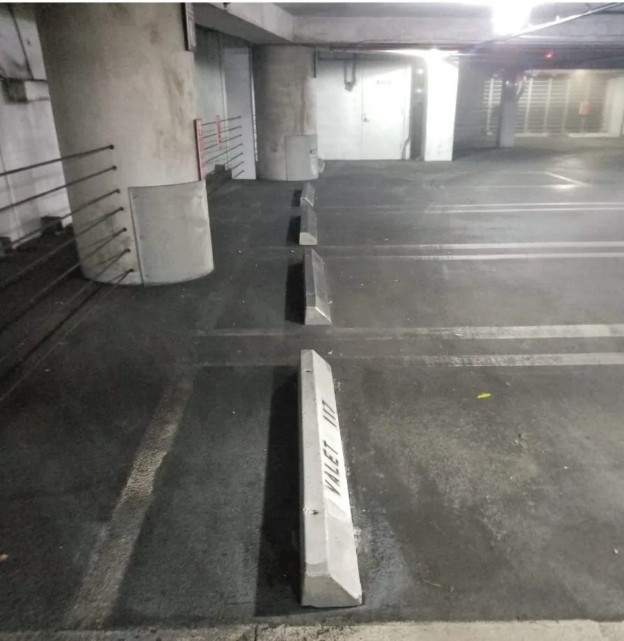 Parking garage deck before sweeping