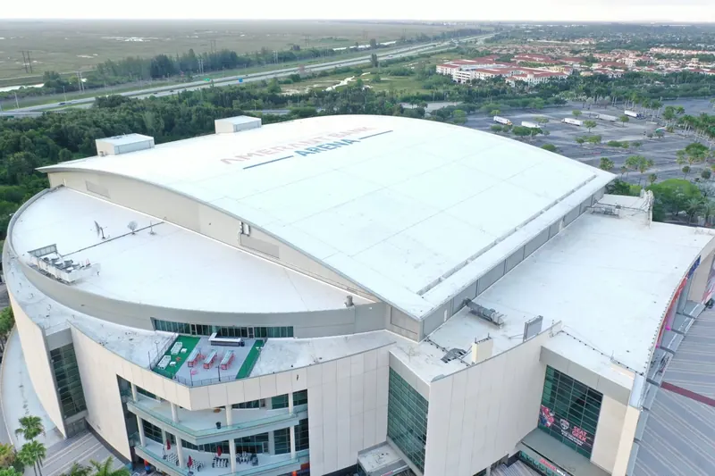 Arena roof after cleaning